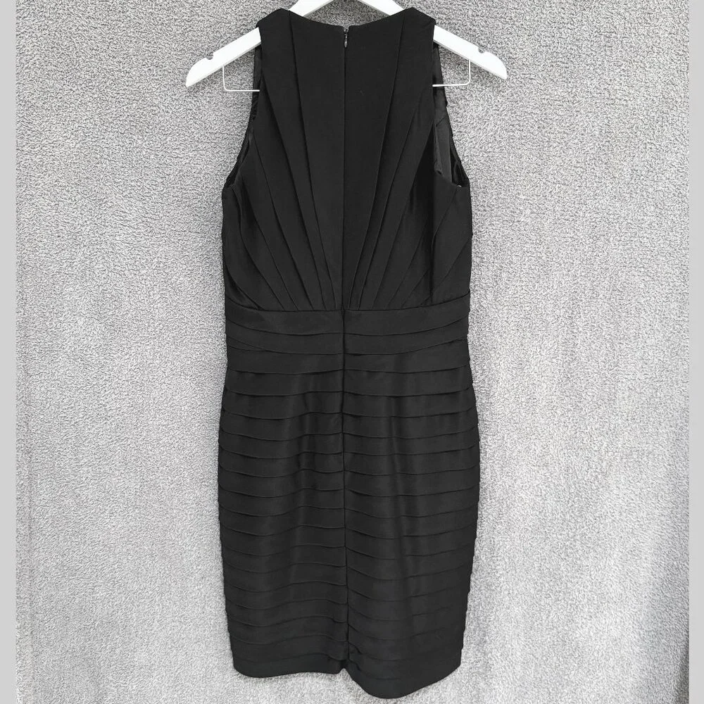 Badgley Mischka Bandage Shutter Pleat Silk Dress - Picture 3 of 6